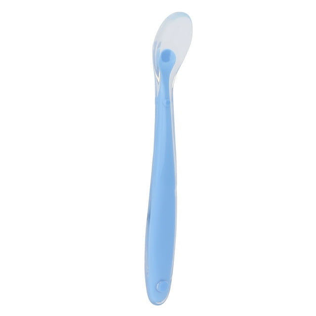 Spoon, Comfortable Taste High Elastic Silicone Full Wrap Design Baby Spoon For Baby Blue,Green