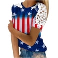 thumbnail image 2 of Fiudx Ofertas Relámpago Blusa de Encaje con Cuello Redondo y Manga Corta con Estampado para Mujer, 2 of 5