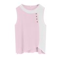 thumbnail image 5 of Tank Top for Women Linen, Summer Comfy Casual 2026 Loose Lightweight Sleeveless Shirts, Pink 2XL, 5 of 8