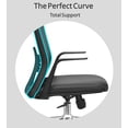 thumbnail image 6 of 2xhome Modern High-Back Ergonomic Office Chair PU Leather Molded Foam Seat and Lumbar Support, Black, Set of 1, 1 piece, 6 of 12