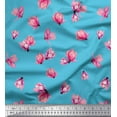 thumbnail image 1 of Soimoi Satin Silk Fabric Magnolia Floral Print Fabric by The Yard 42 Inch Wide, 1 of 3