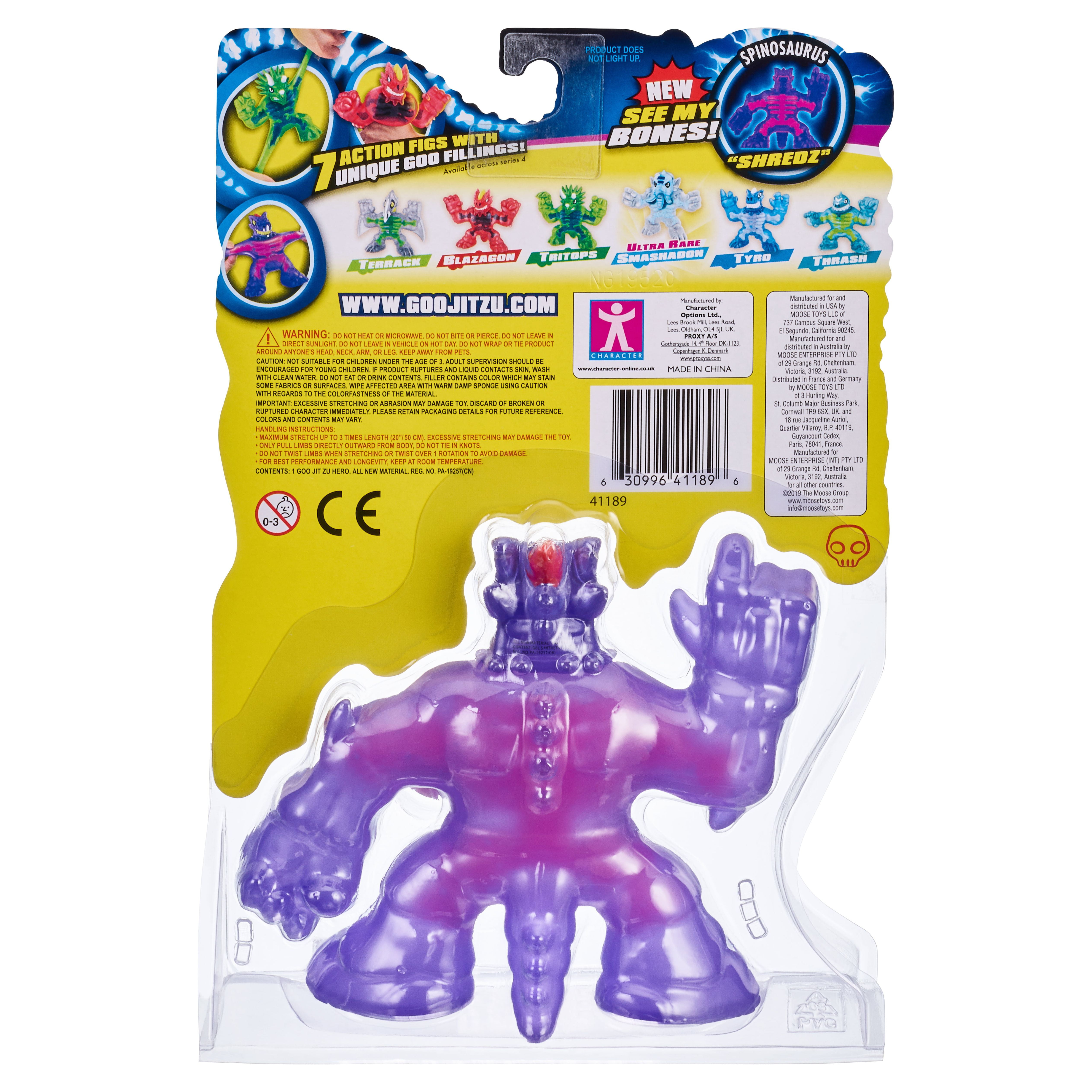 heroes of goo jit zu - dino x-ray shredz action figure, multicoloured  co41189