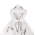 thumbnail image 3 of Cape pour Femmes Style Chinois Hanfu Cape Poncho Broderie Florale Blanc, 3 of 3