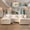 Beige, variant on Ovios 108" Modular Sectional Sofa U-Shaped Cloud Couch with 2 Ottomans, Comfy Living Room Furniture, Chenille, Beige