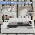 thumbnail image 5 of Multifunction Smart King Bed Frame, Upholstered Platform with Massage Recliner, Storage Drawers, Bluetooth Speaker, USB Charging Port, Adjustable Headboard, 5 of 8