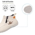thumbnail image 4 of Women's Casual Ankle Boots Lightweight Comfortable Leather Outdoor Work Shoes Travel Camping Driving Shoes White 10 US, 4 of 7
