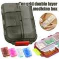 thumbnail image 1 of Travel Pill Organizer Box, Portable Pill Case, Pill Box Dispenser, With 10 Compartments For Different Medicines, 1 of 3