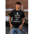 thumbnail image 4 of Keep Calm Pet Your Cat Kitty Lovers Plus Size Crewneck Graphic Tee Shirt Brisco Brands 5X, 4 of 5