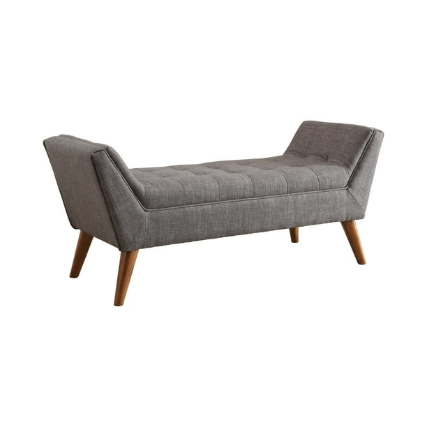 Flared Arm Bench Grey And Brown Com Flared Arm Bench Grey And Brown, Armed Bench Furniture