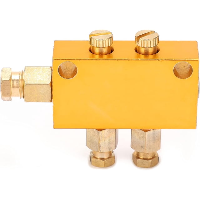 ZOUSSIQI Brass Oil Distributor Adjustable Lube Oil Piston Separator Divider Valve Lubrication System, TKType Distributor Value Manifold Block for Centralized Lubrication(One in, 3 out) CA919-18133