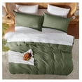 thumbnail image 5 of Olive Green Duvet Cover Queen Size - Soft Double Brushed Queen Duvet Cover Set, 3 Piece, with Button Closure, 1 Duvet Cover 90x90 inches and 2 Pillow Shams, 5 of 9