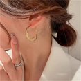 thumbnail image 5 of BNNG Sleek And Modern Minimalist Hoops Fashion Earrings Twisted Hollow Earrings Women's Ear Hoop Light Fashion Earrings Modern Geometric Earrings Chic And Sophisticated Ear Studs, 5 of 8
