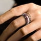 thumbnail image 4 of Anillo giratorio de 8mm de ancho para hombres y mujeres, anillo giratorio con diseño de fútbol y baloncesto, banda de boda genial, suministros para recuerdos de fiesta de fútbol de la Copa Mundial, 4 of 5