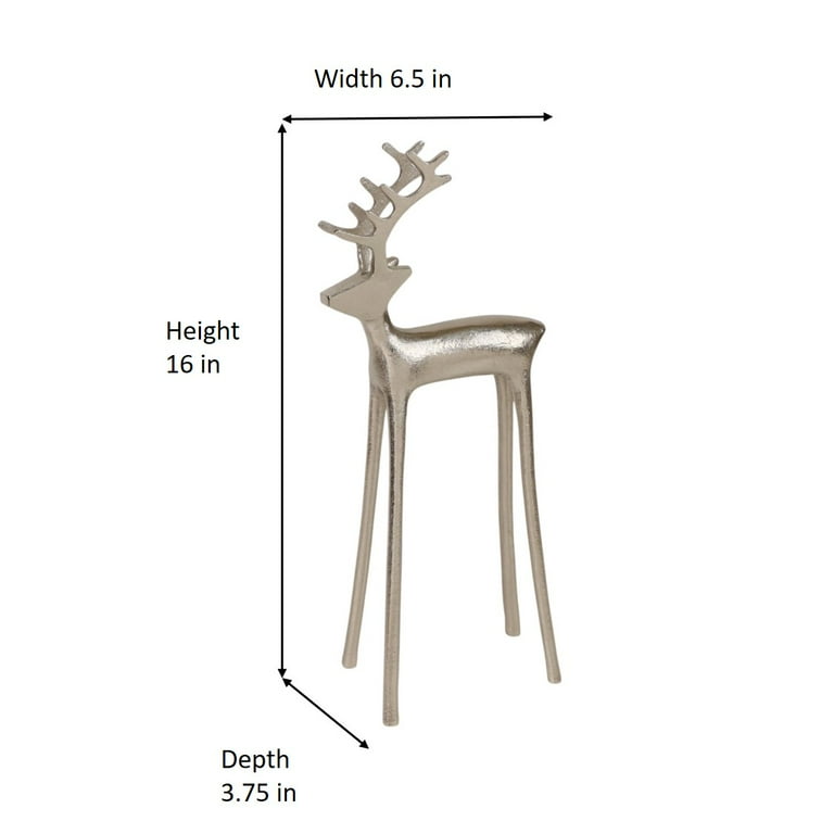 Large Reindeer Christmas Tabletop Decoration, Silver, 16