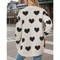 thumbnail image 3 of Cardigan Sweaters for Women Valentine's Day Heart Sweaters Oversized Cable Knit Button V Neck Long Sleeve Fall Fashion Outerwear Coat Alsol Lamesa, 3 of 6