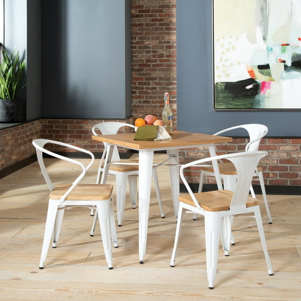 Ofm Industrial Modern 4 Assembled, Oversized Dining Room Chairs With Arms