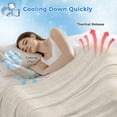thumbnail image 3 of Blue Teal Spring Floral Cooling Blanket,Lightweight Summer Throw Blanket with Double Sided Cold Effect,Watercolor Botanical Summer Flowers Picnic Blankets Bed Sheet for Hot Sleepers 50"x60", 3 of 8