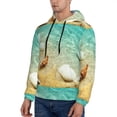 thumbnail image 3 of Sikiie Starfish And Seashell On The Beach Men's Hoodie, Essentials Hoodie, Sweatshirt, Pullover Hooded Sweatshirt for Men-Large, 3 of 7