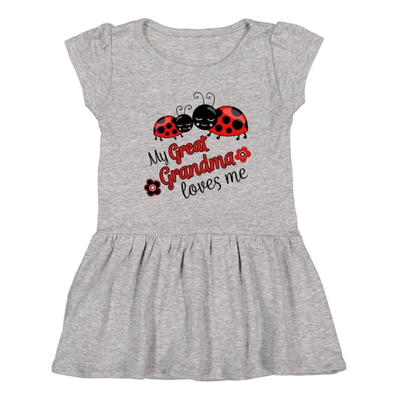 Inktastic My Great Grandma Loves Me with Cute Ladybugs Girls Toddler Dress