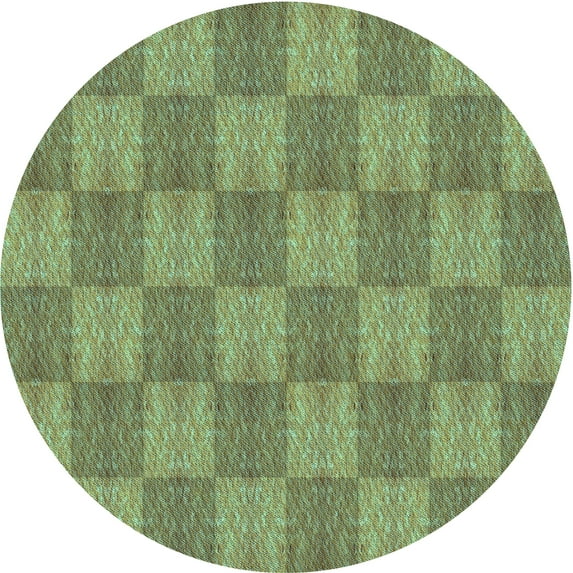 Ahgly Company Indoor Round Patterned Fern Green Area Rugs, 7' Round