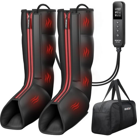 CINCOM Leg Compression Boots Massager with Heat, Calf Knee Foot Massager for Circulation and Pain Relief