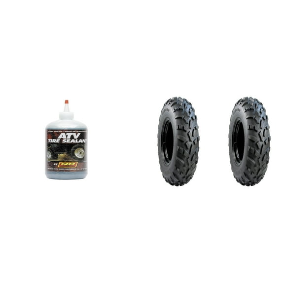 Set of 2 CARLISLE 489 Titan ATV Front Tires 23x7-10 4-ply with QUADBOSS Sealant