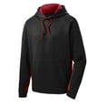 thumbnail image 5 of Sport Tek Adult Male Men Plain Long Sleeves Pullover Blk/Deep Red 4X-Large, 5 of 6