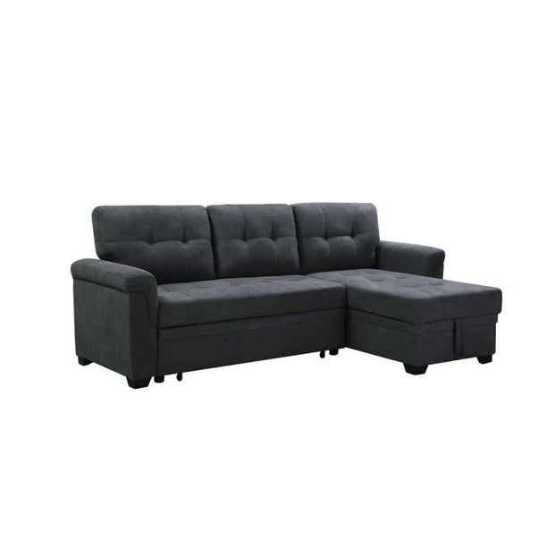 86 Gray Reversible Sectional Sleeper, American Leather Sleeper Sofa Macy’s