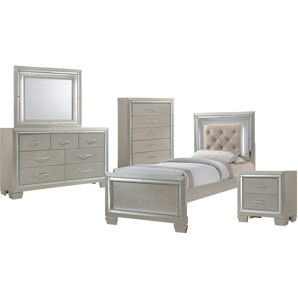 Cambridge Elegance 5Piece TwinSize Bedroom Suite Bed Frame, Dresser, Mirror, Chest, and