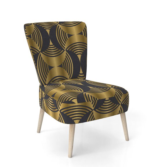 Designart "Deco Style Modern Pattern" Upholstered Mid-Century Accent Chair - Arm Chair