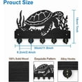 thumbnail image 2 of Ganchos para abrigos de tortuga marina de coral de 11,8 × 7 pulgadas, de madera, para colgar llaves de animales marinos, para pared, decoración de pared, 5 ganchos de aleación., 2 of 9