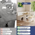 thumbnail image 6 of Breakfast Nook Kitchen Corner Dining Table Bench Chair Set, Space-Saving 3-4 Seat L-Shape Farmhouse Mid Century Modern Style for Family Home White Wood, 6 of 6