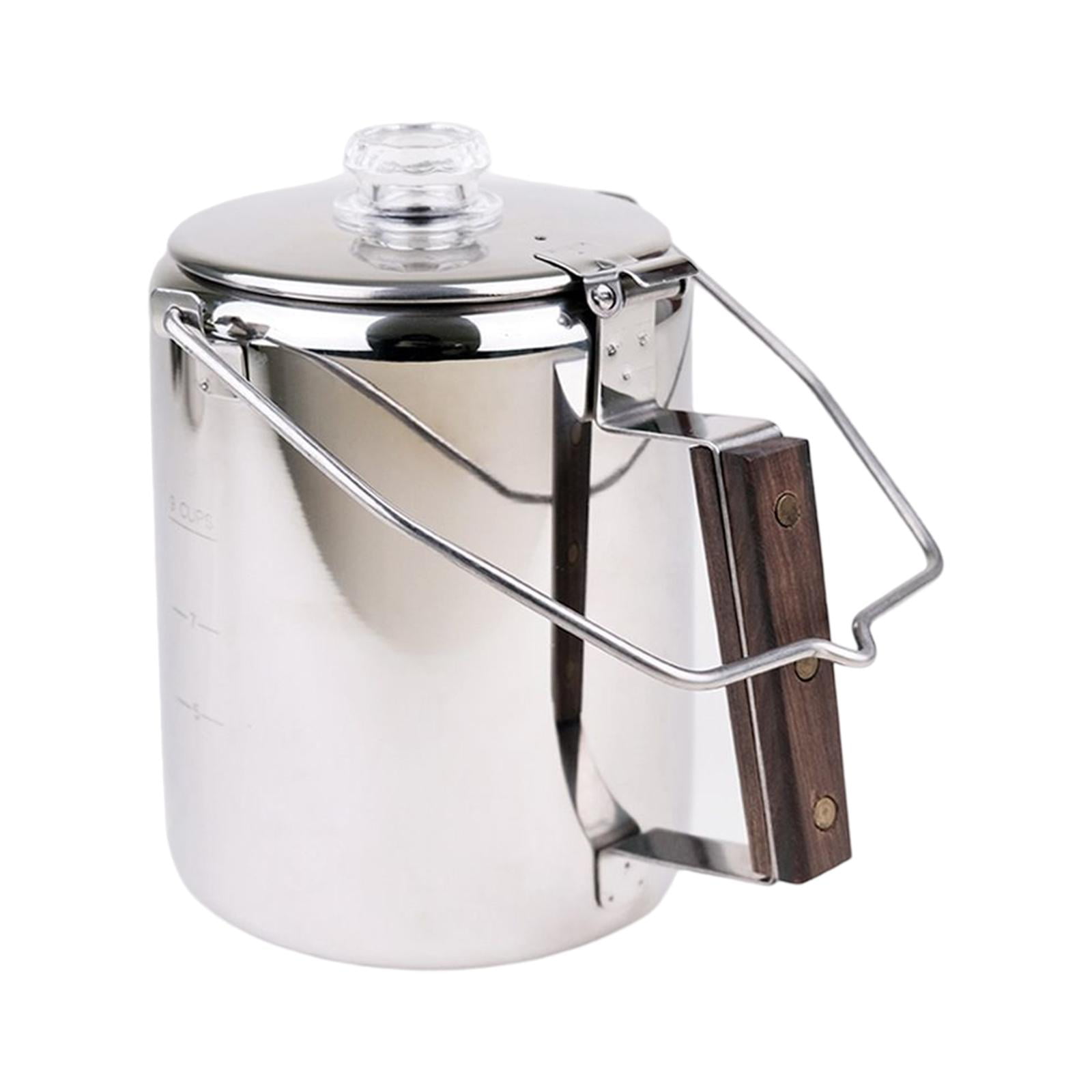 Hillbond camp coffee pot 9 Cup Stainless Steel Coffee Pot Outdoors Percolator  Coffee Pot for Campfire or Stove Top Coffee Making (Coffee Percolator-k) in  2023