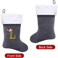 thumbnail image 3 of Dbfengbilian 21 Inches Christmas Stockings with Customizable Letters, Large Christmas Stockings with Super Soft Plush Cuff Embroidered Letter - Grey F, 3 of 7