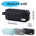 thumbnail image 5 of Cute Pencil Pouch, Large Capacity Pencil Case with Multi Compartment Zipper Storage, Soft Fabric Organizer Bag for Stationery Makeup Tech Accessories Travel and Daily Essentials, Black, 5 of 9