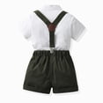 thumbnail image 5 of Toddler Kids Baby Boys Gentleman Outfit Shirt & Suspender Shorts Bow Tie Boy Baby Clothes Outfit Toddler Boy Clothes Suit 12M-5T, 5 of 7