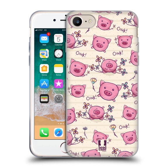 Head Case Designs Cutesy Doodles Pig Soft Gel Case Compatible with Apple iPhone 7 / 8 / SE 2020 & 2022