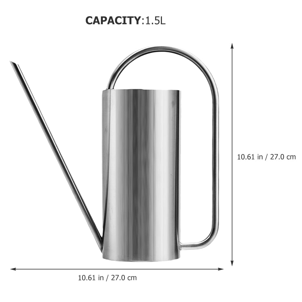 FELTECHELECTR Small Indoor Watering Cans Stainless Steel Silver 1Set