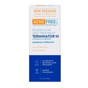 AcneFree Terminator 10 Acne Treatment Cream with Benzoyl Peroxide, 1 fl oz