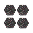 thumbnail image 2 of Disketp Forest Flora And Insects Funny Coasters,4 Pcs Leather Coasters With Holder, Perfect Housewarming Hostess Gifts,Protect Furniture From Water Marks Scratch And Damage, 2 of 9
