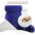 thumbnail image 4 of Nestl Reading Pillow, Extra Large Comfortable Bed Rest Pillow with Arms - Premium Shredded Memory Foam TV Pillow, Detachable Neck Roll & Lumbar Support Pillow - Royal Blue, 4 of 8