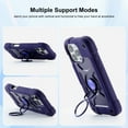 thumbnail image 2 of Allytechgroup Military-Grade Phone Case for Apple iPhone 16 Pro, Heavy Duty iPhone 16 Pro Cover with 360° Ring Kickstand, Shockproof TPU+PC Bumper, Raised Edges, Drop Protection, Purple, 2 of 6