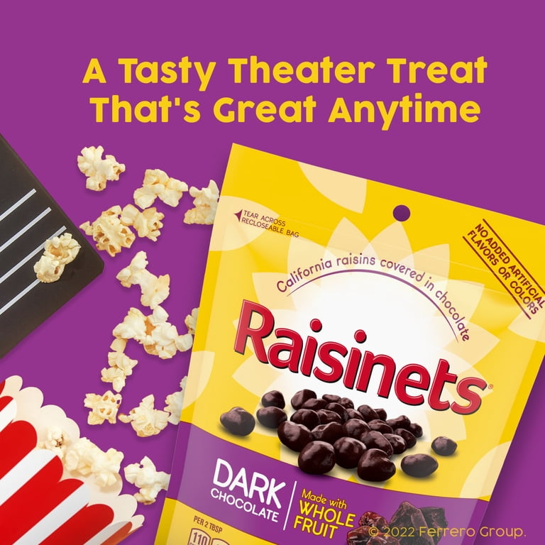 Raisinets Dark Chocolate Covered California Raisins, Resealable