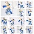 thumbnail image 5 of 1pc blue letter initial keychain cute resin key chain ring bag backpack hanging car key pendant female daily use gift,Blue,D, 5 of 31