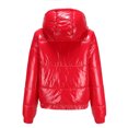 thumbnail image 4 of XuJwPNcy Women's Lightweight Quilted er Down Jacket Hooded Zipper Padding Winter Shiny Short Bubble Coats for Women, 4 of 6