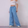 thumbnail image 3 of ZenCart Women Long Pants Low-rise Elastic Waist Adjustable Drawstring Casual Trousers with Pockets Loose Fit Wide Leg Pants, 3 of 8