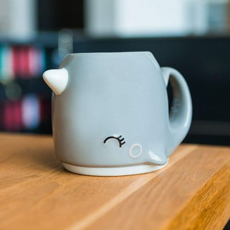 Coffee Mystical Garden - Grey Narwhal Ceramic 3d Coffee Mug Unicorn of the Sea, While it's not a mystical creature, it's definitely magical. Who wouldn't want a narwhal mug? Handle will get.., By Smoko