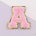 thumbnail image 6 of Cheers.US English Letter Iron On Repair Patches Alphabet Sewing Appliques Clothing Badges, with Gold Glitters Border, 6 of 7