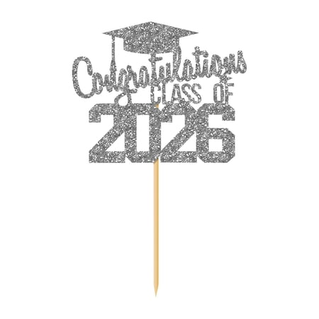 Class of 2026 Glitter Congratulations Cake Topper Ngxiha Glitter Congrats Grad Decorations Congrats Grad Decorations for High School College Senior Graduation Celebration Decor And