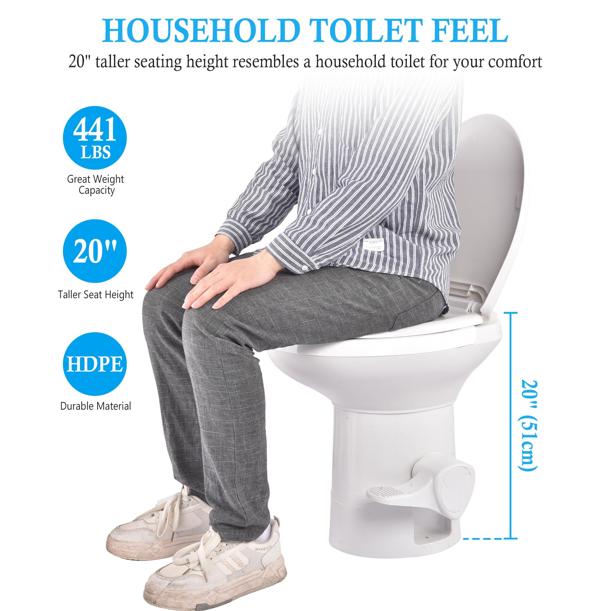 20 inch height sale toilet